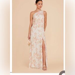 Birdy Grey Asymmetrical White Gown with Slit